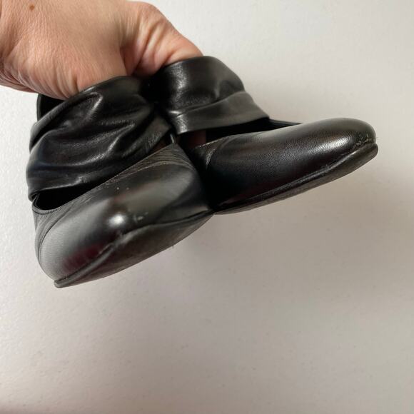 Minelli Sz EU 37 / US 6.5 Black Leather Pump Heels Made in Italy Neutral Luxury - Picture 8 of 14